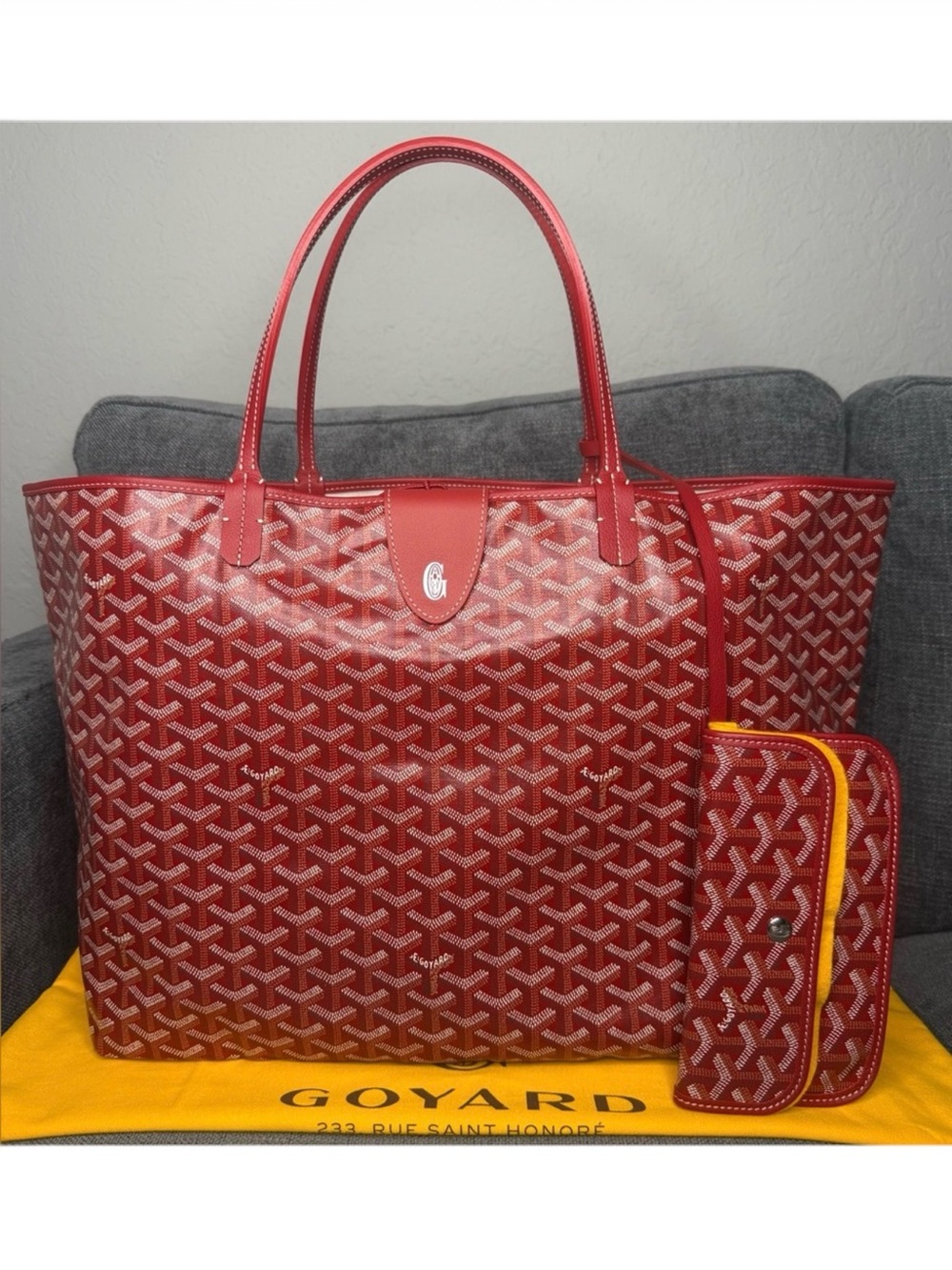 GOYARD Saint Louis GM Red tote NEW St Louis GM